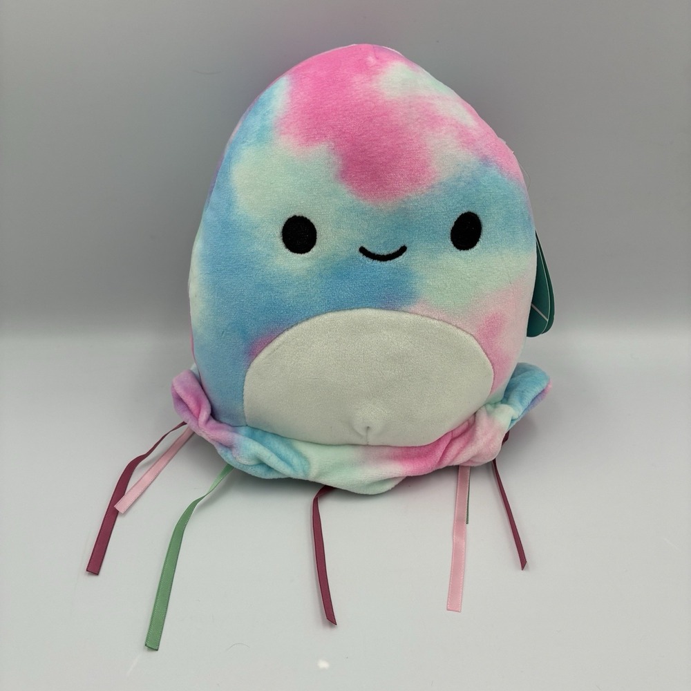 Original Squishmallows 7" Krisa the‎ Tie Dye Jellyfish Soft Plush Kelly Toy NWT